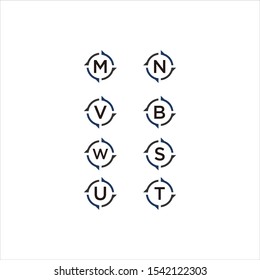 compass vector logo modern graphic initials
