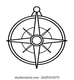 Compass Vector on White Background