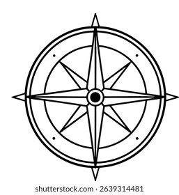 Compass Vector on White Background