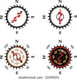 Compass Vector with Ornaments Detailed (see my portfolio for others)