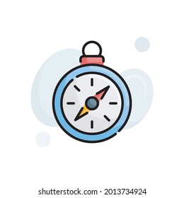 compass vector outline filled icon style illustration. EPS 10 file 