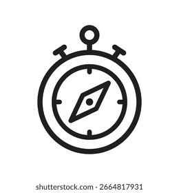 Compass Vector Outline Icon. EPS 10 file 