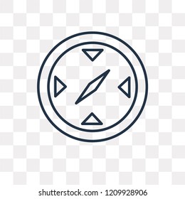 Compass vector outline icon isolated on transparent background, high quality linear Compass transparency concept can be used web and mobile