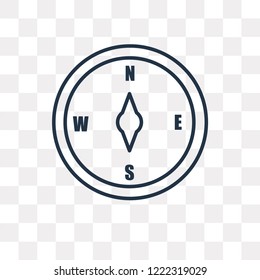 Compass vector outline icon isolated on transparent background, high quality linear Compass transparency concept can be used web and mobile
