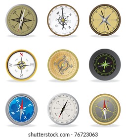 Compass. Vector set