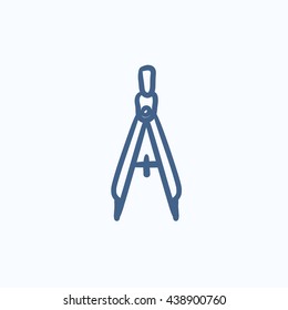 Compass vector sketch icon isolated on background. Hand drawn Compass icon. Compass sketch icon for infographic, website or app.