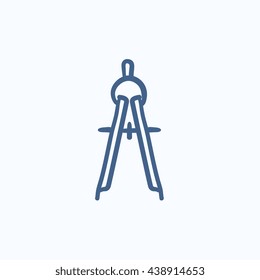 Compass vector sketch icon isolated on background. Hand drawn Compass icon. Compass sketch icon for infographic, website or app.