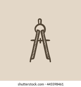 Icono de esbozo vectorial de brújula aislado en el fondo. Icono de la brújula dibujada a mano. Icono de esbozo de brújula para infografía, sitio web o aplicación.