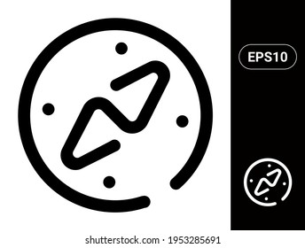 Compass Vector stylish line icon for UI an UX