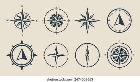 compass vector. symbol, sign, icon, ship, adventure