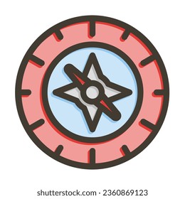 Compass Vector Thick Line Filled Colors Icon For Personal And Commercial Use.
