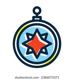 Compass Vector Thick Line Filled Dark Colors Icons For Personal And Commercial Use.
