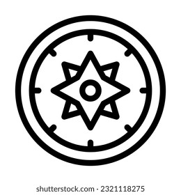 Compass Vector Thick Line Icon For Personal And Commercial Use.
