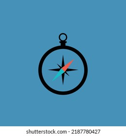 Compass vectorized flat icon, vector illustration.