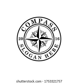 Compass vintage logo badge vector 