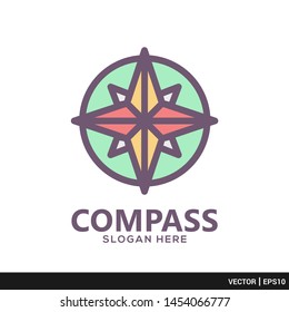 Compass vintage logo vector illustration tempalte. EPS 10