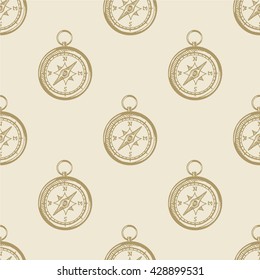 Compass vintage pattern sea naval background symbol emblem label collection set