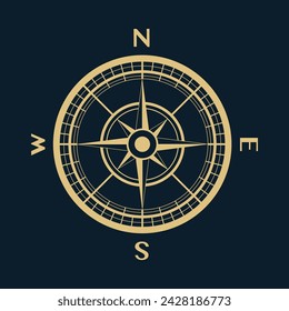 Compass in vintage style, vector.