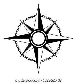 Compass vintage vector icon on white background