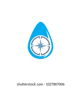 Compass Water Logo Icon Design