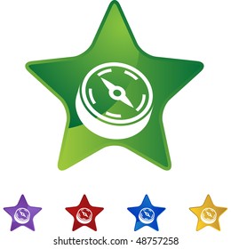 Compass web button isolated on a background.