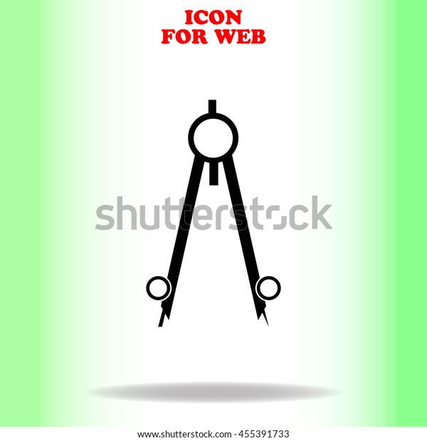 Compass\
web icon. Black illustration on white\
background