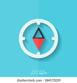 Compass web icon. Flat design.