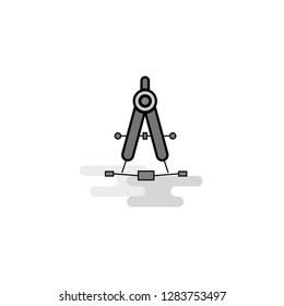 Compass Web Icon. Flat Line Filled Gray Icon Vector