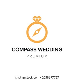 compass wedding logo icon vector template