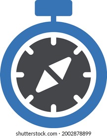 compass with white background.compass is a symbol of architect.glyph colour icon.