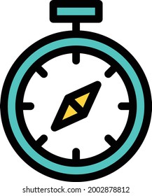 compass  with white background.compass is a symbol of construction.colour line icon.
