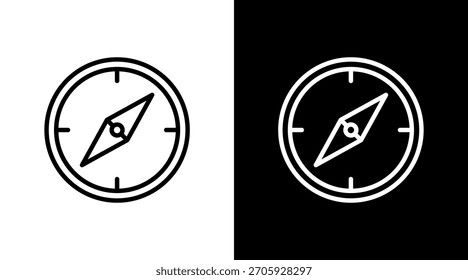 Brújula blanca Icon Set Diseño