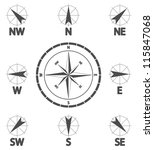 Compass wind rose. Wind icon. Vector illustration.