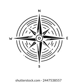 compass and wind rose icon. vector illustration of compass icon. nautical compass