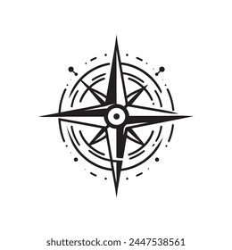 compass and wind rose icon. vector illustration of compass icon. nautical compass