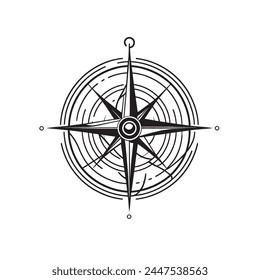 compass and wind rose icon. vector illustration of compass icon. nautical compass