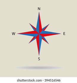 Compass wind rose icon. Vector illustration.