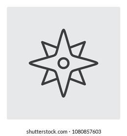 Compass wind rose line icon vector