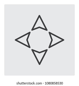 Compass wind rose line icon vector