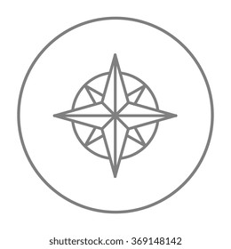 Compass wind rose line icon.