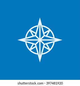 Compass wind rose line icon.