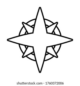 Compass wind rose line style icon design, Tool navigation location north south west east travel map and adventure theme Vector illustration
