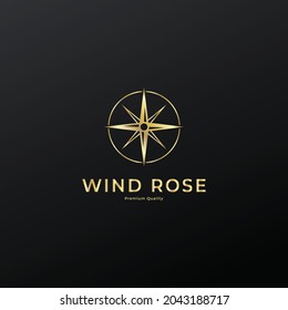 diseño de ilustraciones vectoriales del icono de la rosa de viento de brújula