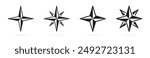Compass. Wind rose. Navigational compass icons set. 