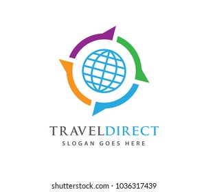 compass wind rose travel adventure direction navigation vector logo design template