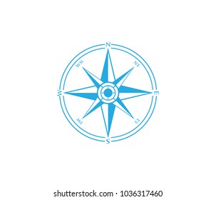 compass wind rose travel adventure direction navigation vector logo design template