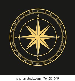 Compass wind rose vector design element