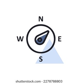 Compass wind rose vector icon. Direction northeast. Meteorology sign. Graph symbol for travel, tourism and weather web site and design, logo, app, UI