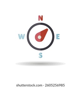 Compass wind rose vector icon. Direction northeast. Meteorology sign. Graph symbol for travel, tourism and weather web site and design, logo, app, UI
