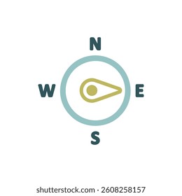 Compass wind rose vector icon. Direction east. Meteorology sign. Graph symbol for travel, tourism and weather web site and design, logo, app, UI